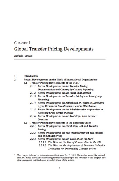 Global Transfer Pricing Developments