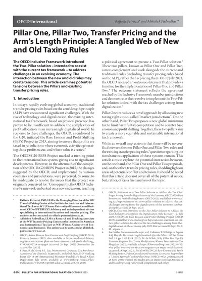 Pillar One, Pillar Two, Transfer Pricing and the Arm’s Length Principle: A Tangled Web of New and Old Taxing Rules