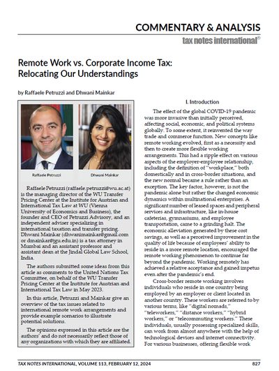 Remote Work vs. Corporate Income Tax: Relocating Our Understandings