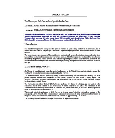 The Norwegian Dell Case and the Spanish Roche Case