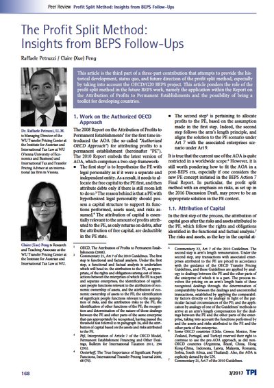 The Profit Split Method: Insights from BEPS Follow-Ups