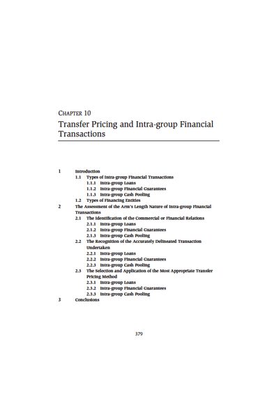 Transfer Pricing and Intra-group Financial Transactions