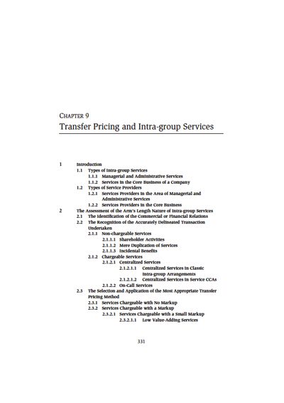 Transfer Pricing and Intra-group Services