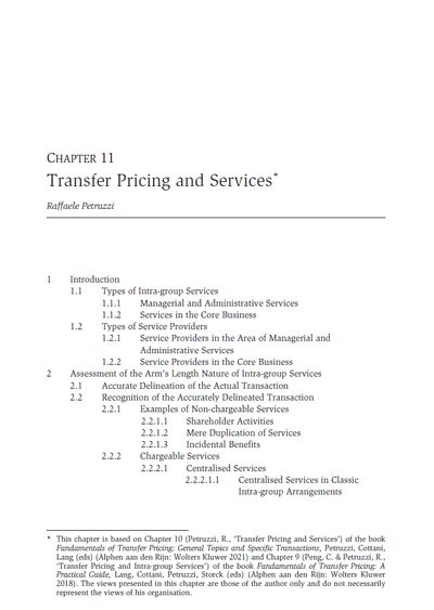 Transfer Pricing and Services